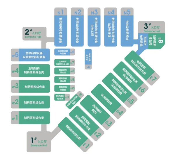 CPHI & PMEC China 2024展區(qū)分布圖