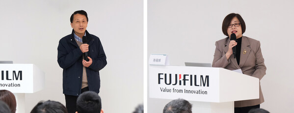 劉寶林院長（左）、陳薇娜所長（右）致開場辭